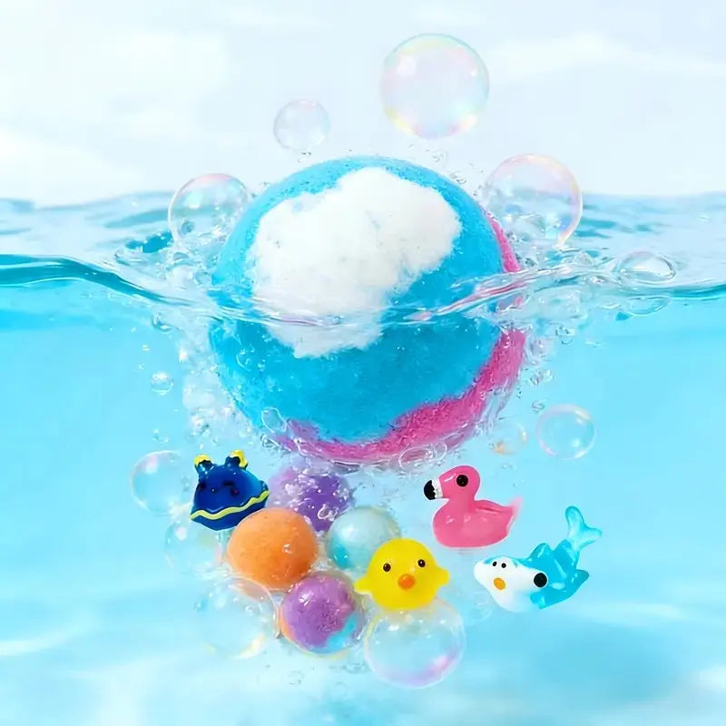 Kids Bath Bombs 12 Pack with Surprise Whale & Aquatic Toys 50g