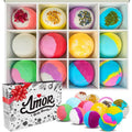 Handmade Bath Bombs 12 - Vegan & Cruelty-Free, Natural Botanicals, Multi-Pack 110g