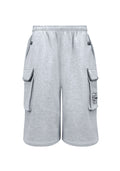COMMAND OVERSIZED CARGO SWEATSHORTS GREY MARL