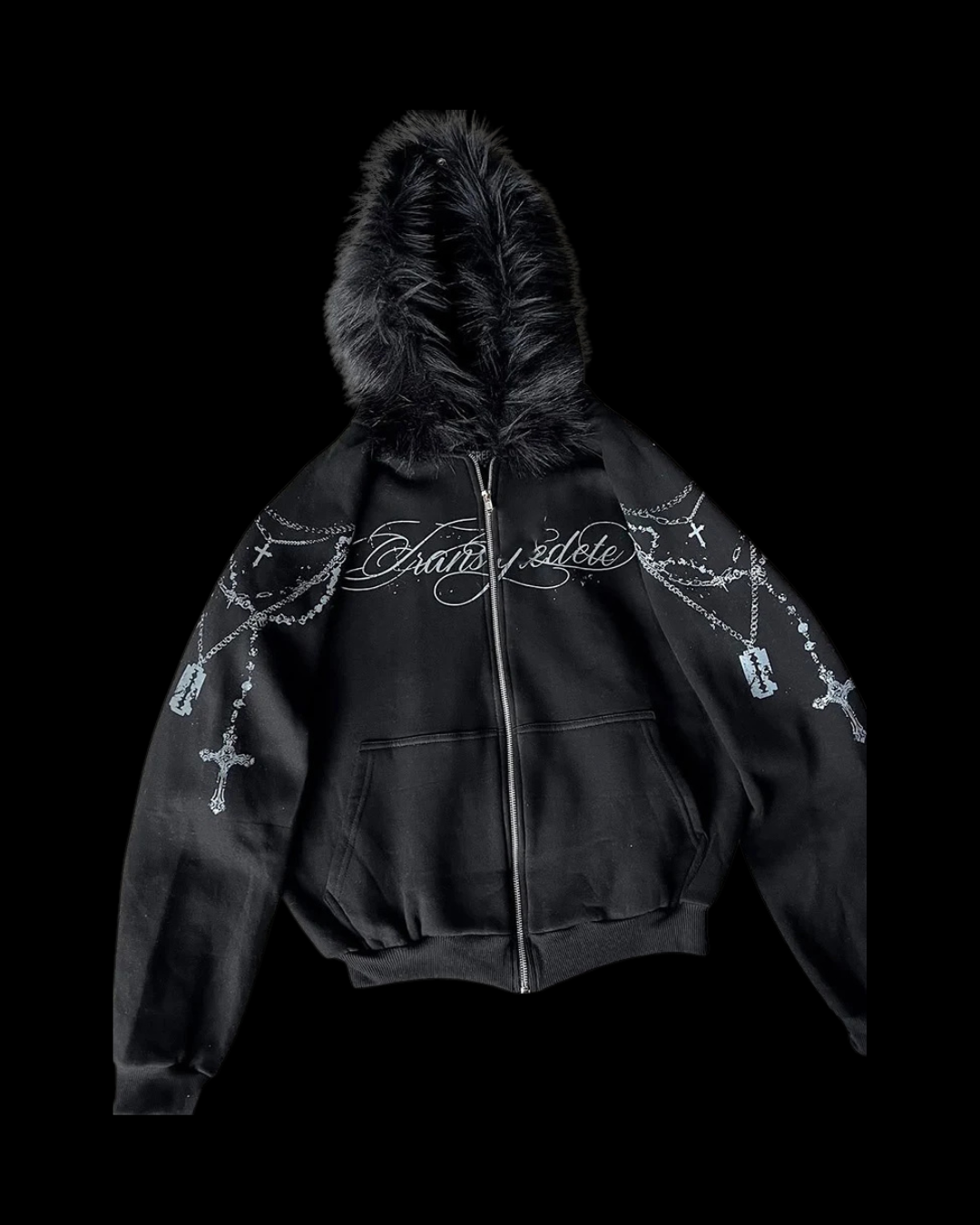 'ROSARY' FUR HOODIE