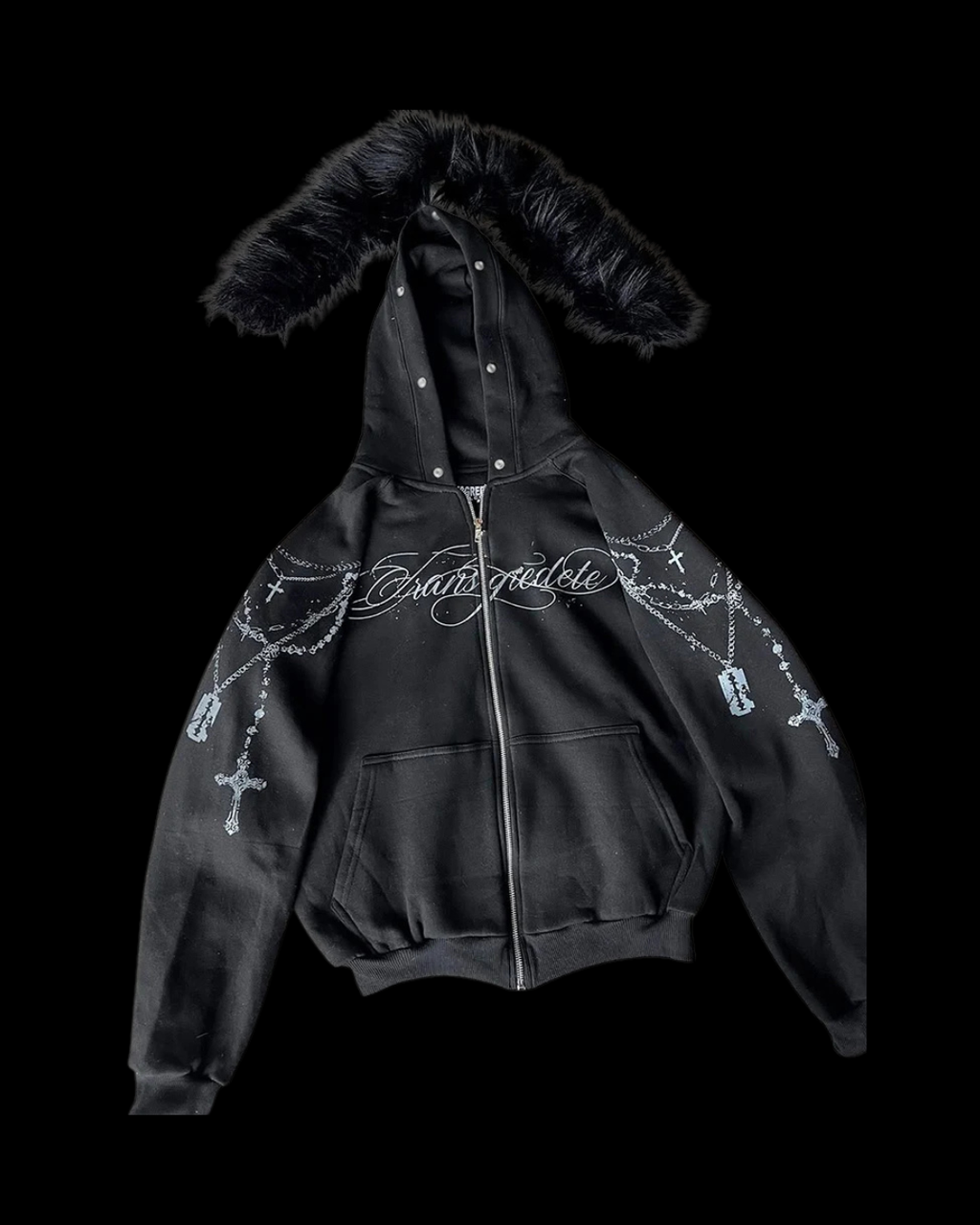 'ROSARY' FUR HOODIE