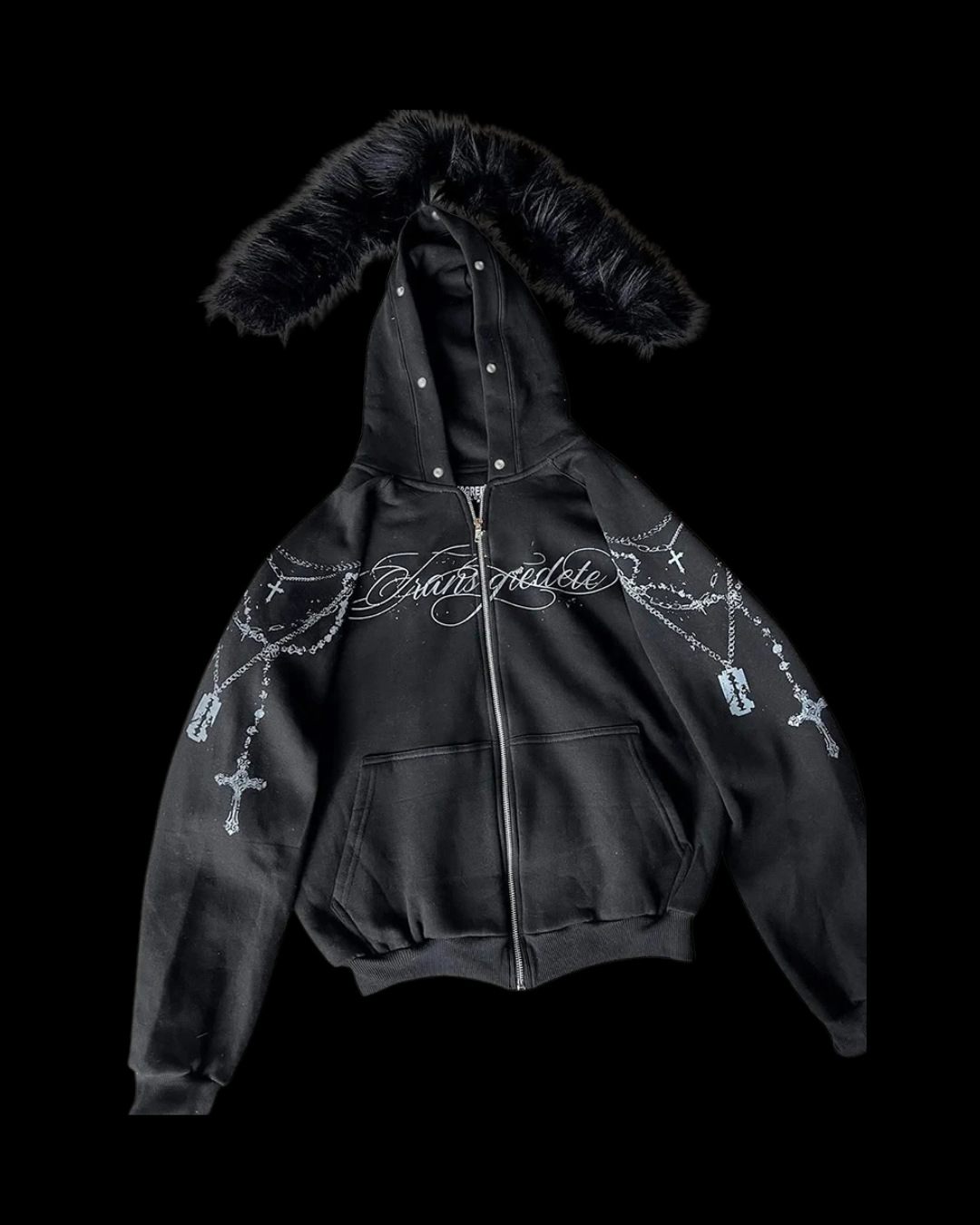 'ROSARY' FUR HOODIE