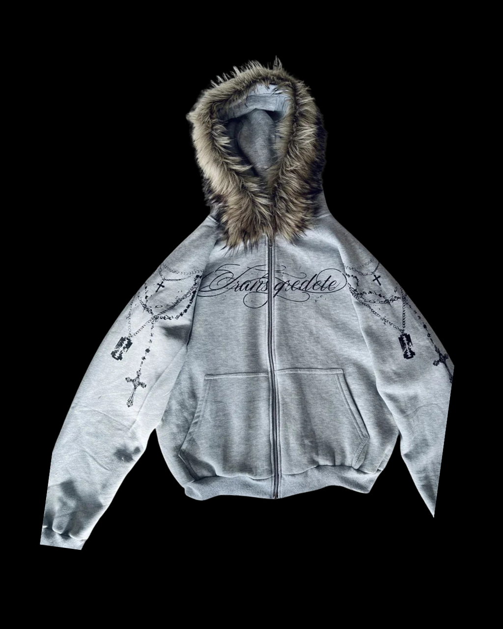 'ROSARY' FUR HOODIE