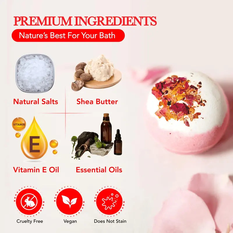 Handmade Bath Bombs 12 - Vegan & Cruelty-Free, Natural Botanicals, Multi-Pack 110g