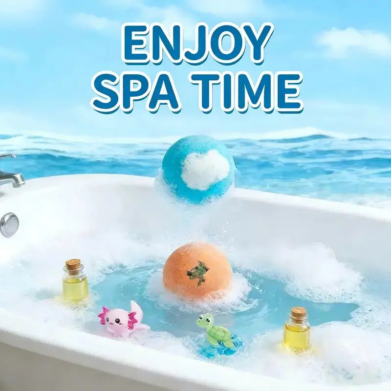 Kids Bath Bombs 12 Pack with Surprise Whale & Aquatic Toys 50g