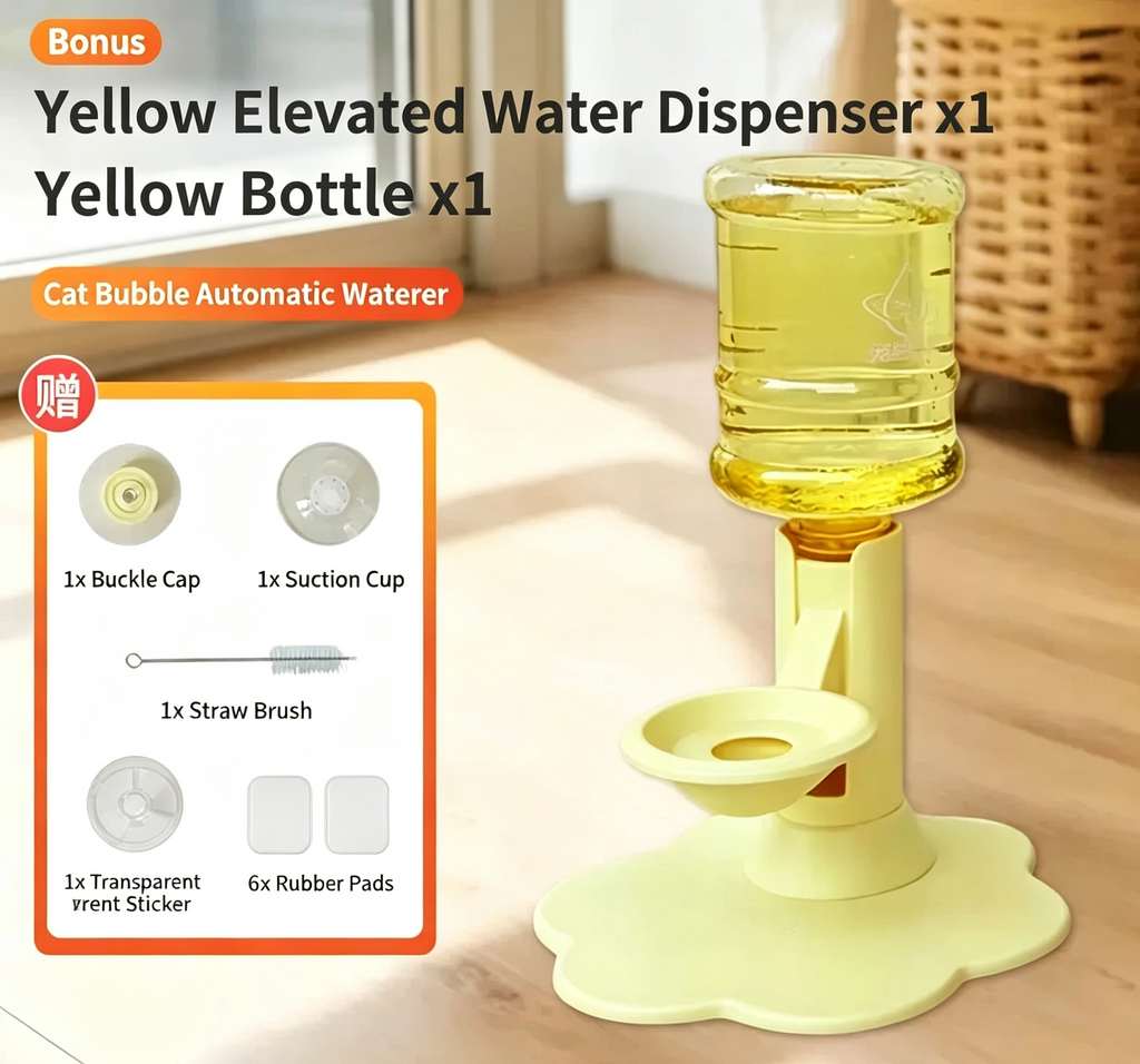 Gravity Cat Water Dispenser Stand - Spill-Proof