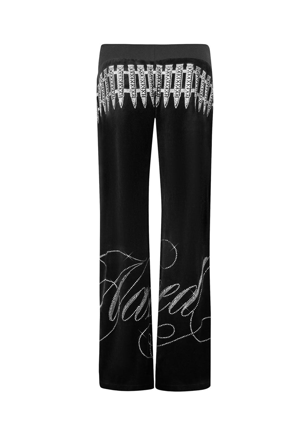 ENEMY RHINESTONE VELOUR SWEATPANTS BLACK