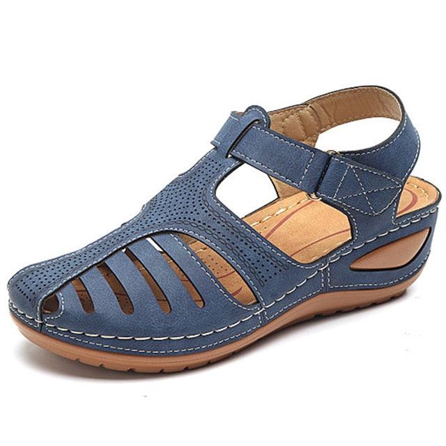 Vintage Sandals Women Platform Walking Sandals Female Beach Shoes Women Classic Comfort Retro Closed Toe Platform Outdoor Beach Summer Flat Sandals Athletic Slides Sandals