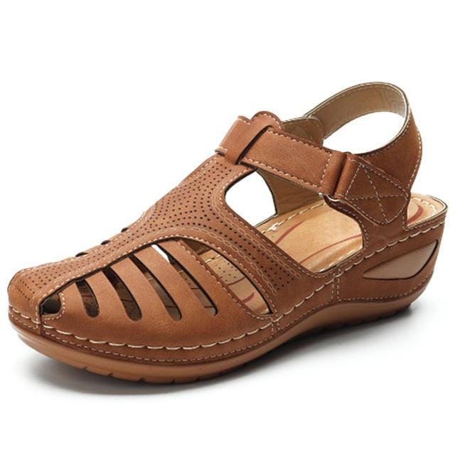 Vintage Sandals Women Platform Walking Sandals Female Beach Shoes Women Classic Comfort Retro Closed Toe Platform Outdoor Beach Summer Flat Sandals Athletic Slides Sandals